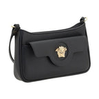 Versace Black Calf Leather Bos Taurus Shoulder Bag