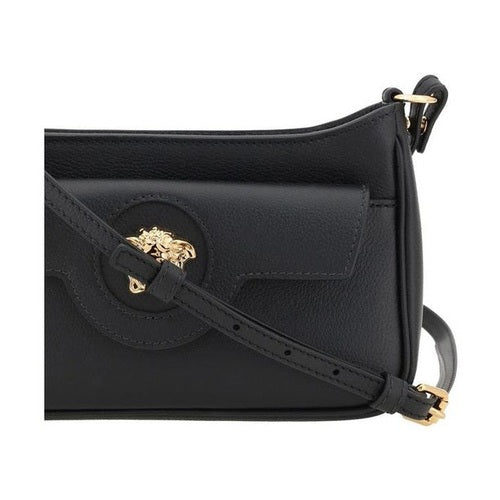 Versace Black Calf Leather Bos Taurus Shoulder Bag