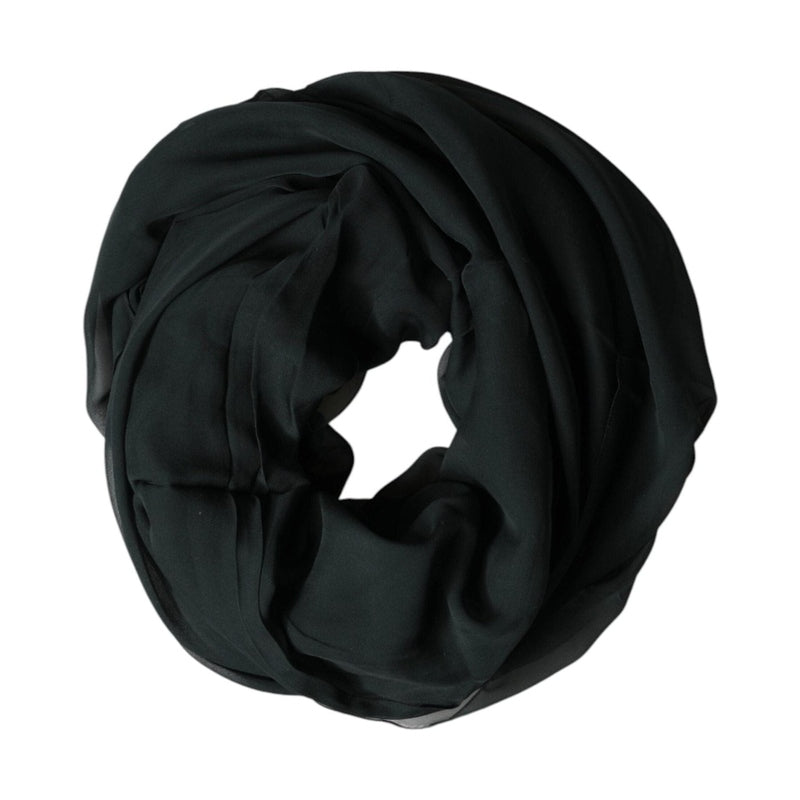 Dolce & Gabbana Dark Green Stole Silk Neck Wrap Shawl  Scarf