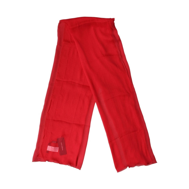 Dolce & Gabbana Red Stole Silk Neck Wrap Shawl Men Scarf