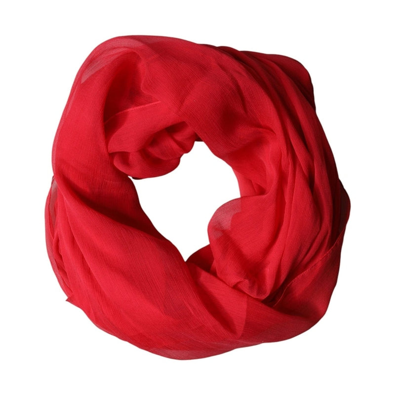 Dolce & Gabbana Red Stole Silk Neck Wrap Shawl Men Scarf