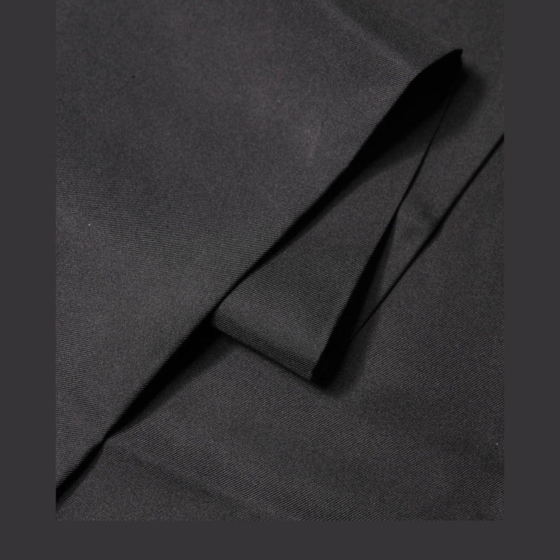 Dolce & Gabbana Black Satin Silk Fringes Neck Foulard 143.5cm x15cm Scarf