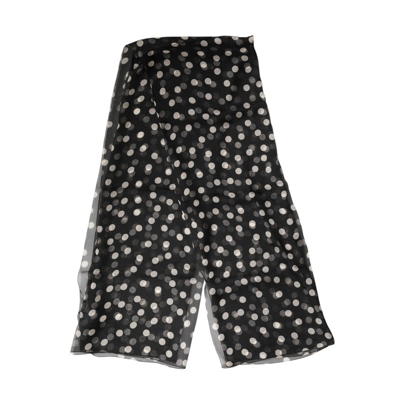 Dolce & Gabbana Black Polka Dot Silk Neck Wrap Shawl 205cm x 137cm Scarf