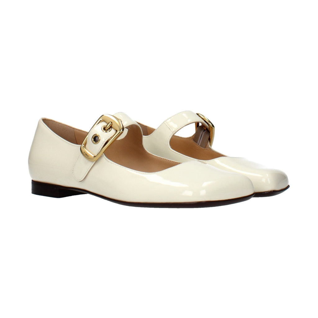 Chloé Beige Leather Ballet Flats