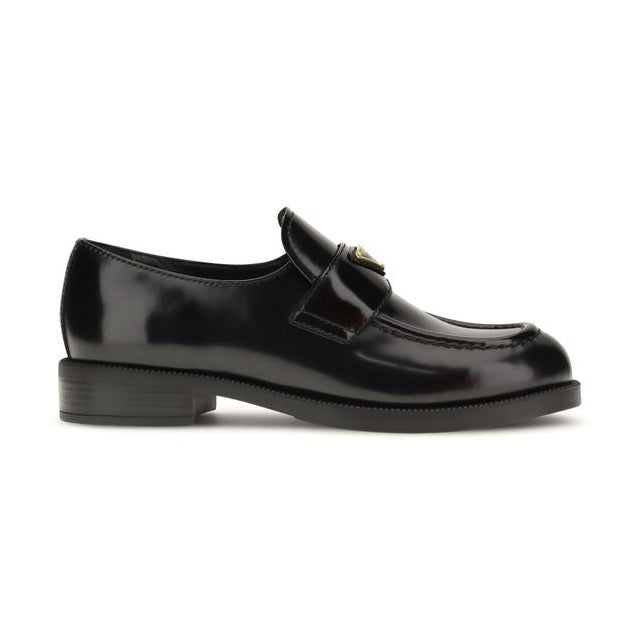 Prada Black Calf Leather Bos Taurus Slip-On Loafers