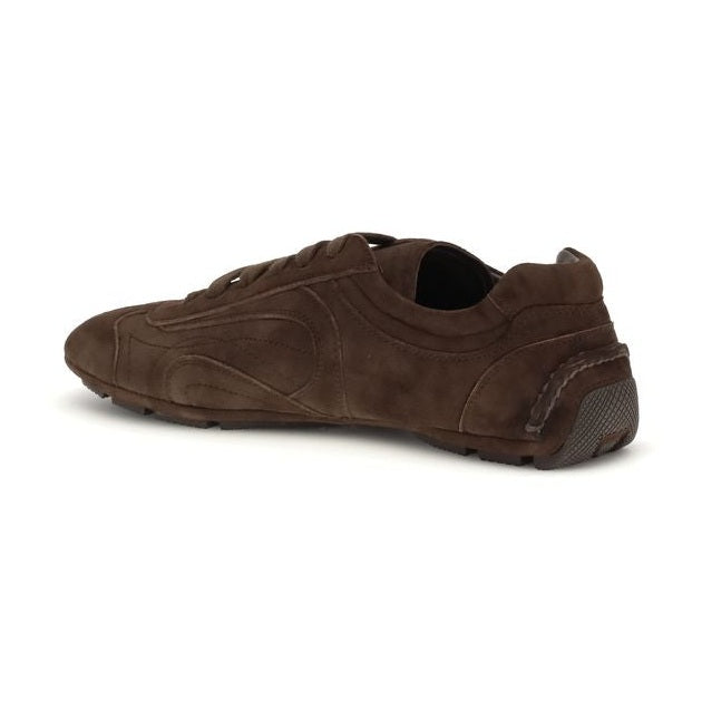 Prada Brown Calf Leather Bos Taurus Athletic Sneakers