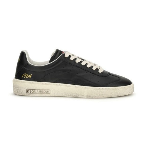 Dsquared² Black Calf Leather Bos Taurus Low Top Sneakers