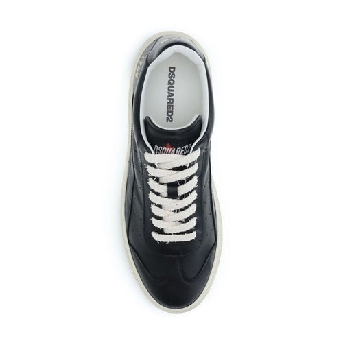 Dsquared² Black Calf Leather Bos Taurus Low Top Sneakers