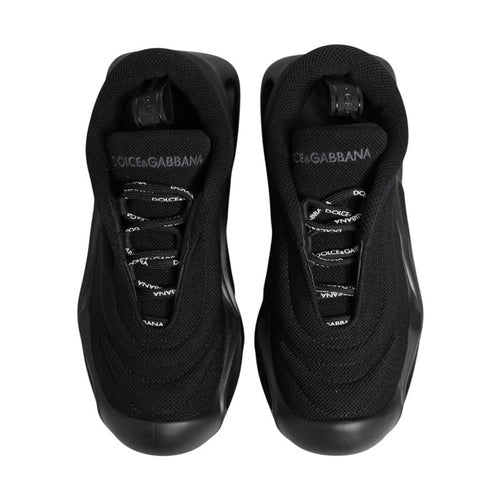 Dolce & Gabbana Black Slip On Low Top Wave Sneakers Shoes