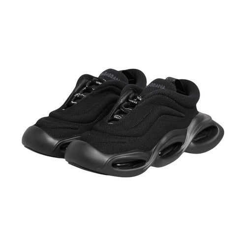 Dolce & Gabbana Black Slip On Low Top Wave Sneakers Shoes