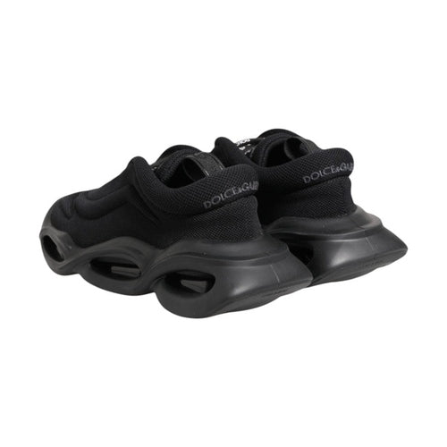 Dolce & Gabbana Black Slip On Low Top Wave Sneakers Shoes