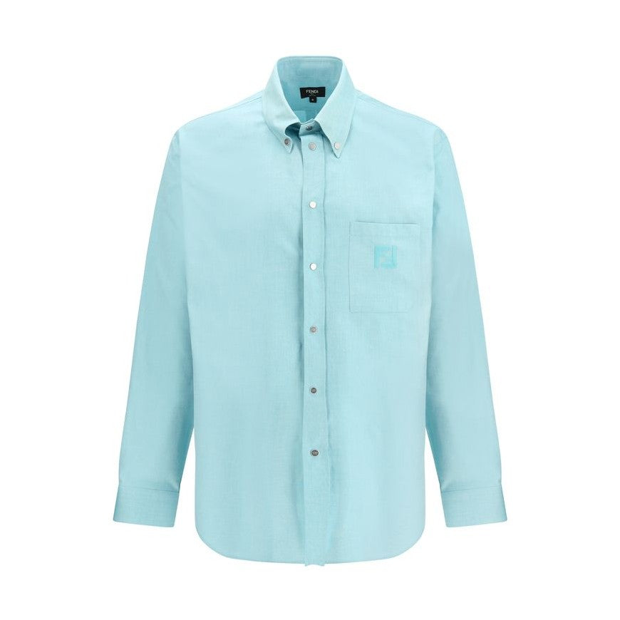 Fendi Blue Cotton Dress Shirt