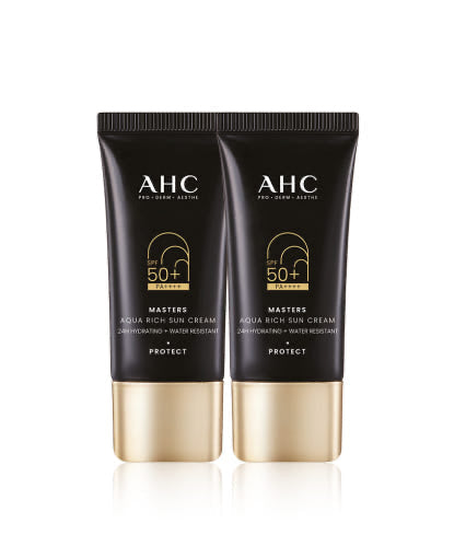 AHC Masters Aqua Rich Sun Cream (SPF50+/PA++++) 30ml+30ml Double Set - All Day Pretty Sunscreen AHC
