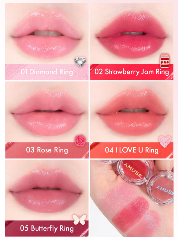 AMUSE Ring Lip Balm 0.9g (5 Colors) - All Day Pretty LIP BALM AMUSE