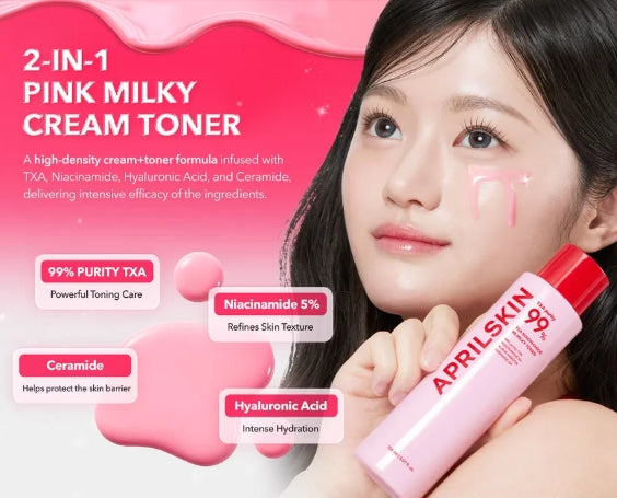APRILSKIN TXA Niacinamide 99 Milky Toner 150ml - All Day Pretty Toner APRILSKIN