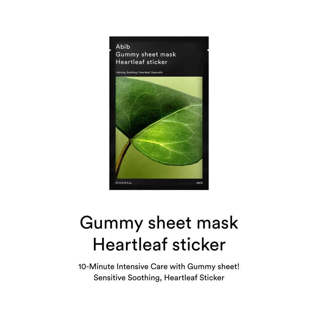 Abib Gummy sheet mask Heartleaf sticker 27ml - All Day Pretty Korean Beauty Abib