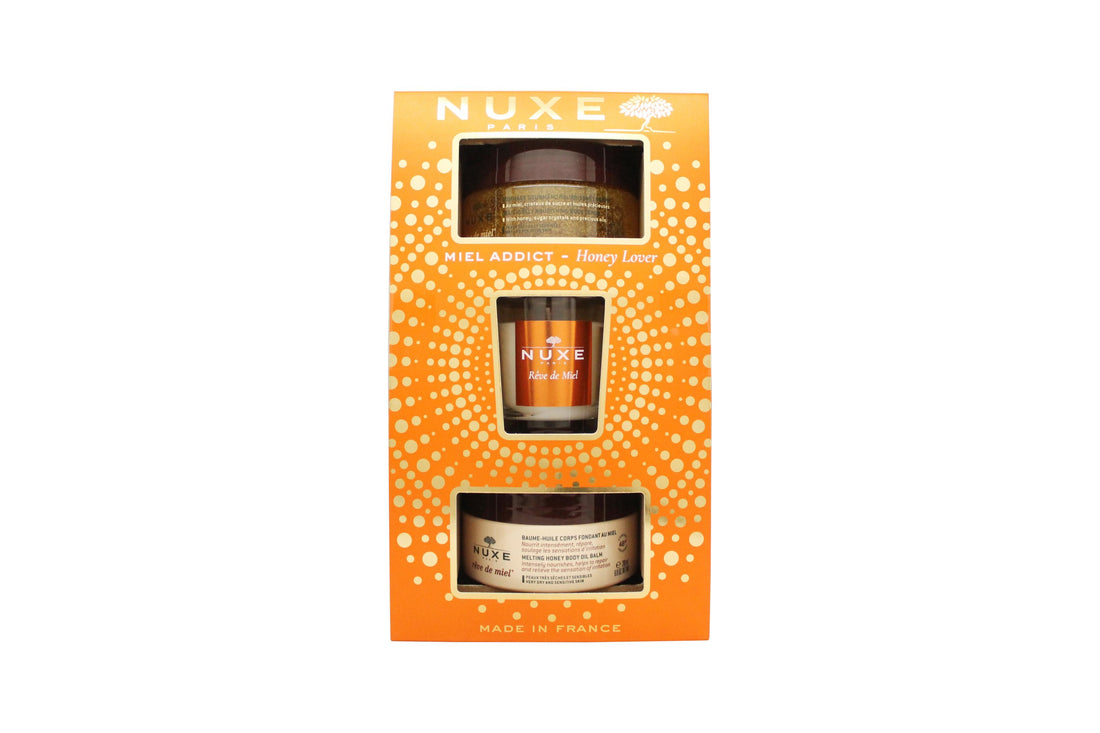 Nuxe Honey Lover Gift Set 175Ml Rǜ¶¦ve De Miel Body Scrub + 200Ml Rǜ¶¦ve De Miel Body Oil Balm + 70G Rǜ¶¦ve De Miel Candle