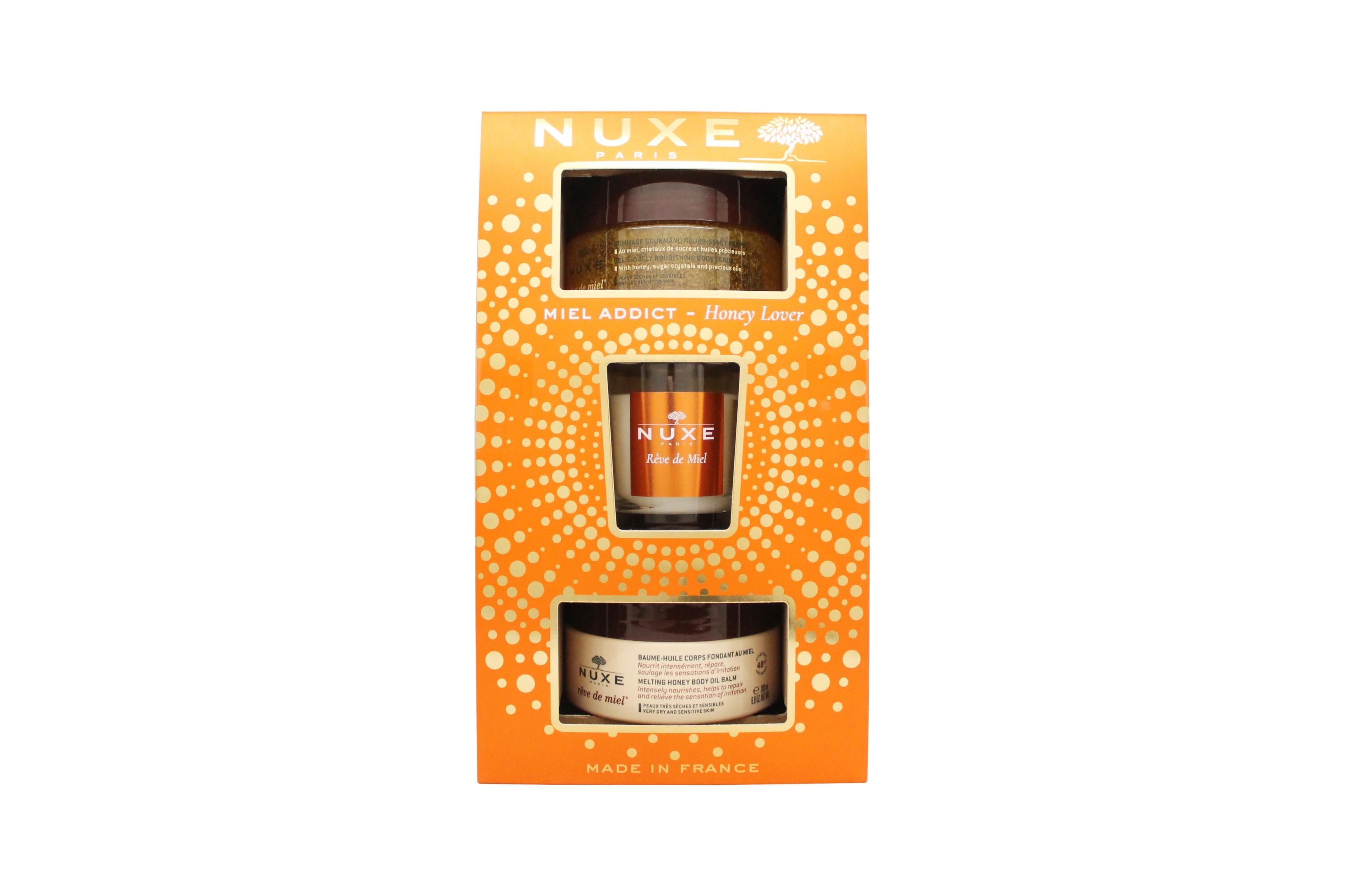 Nuxe Honey Lover Gift Set 175Ml Rǜ¶¦ve De Miel Body Scrub + 200Ml Rǜ¶¦ve De Miel Body Oil Balm + 70G Rǜ¶¦ve De Miel Candle