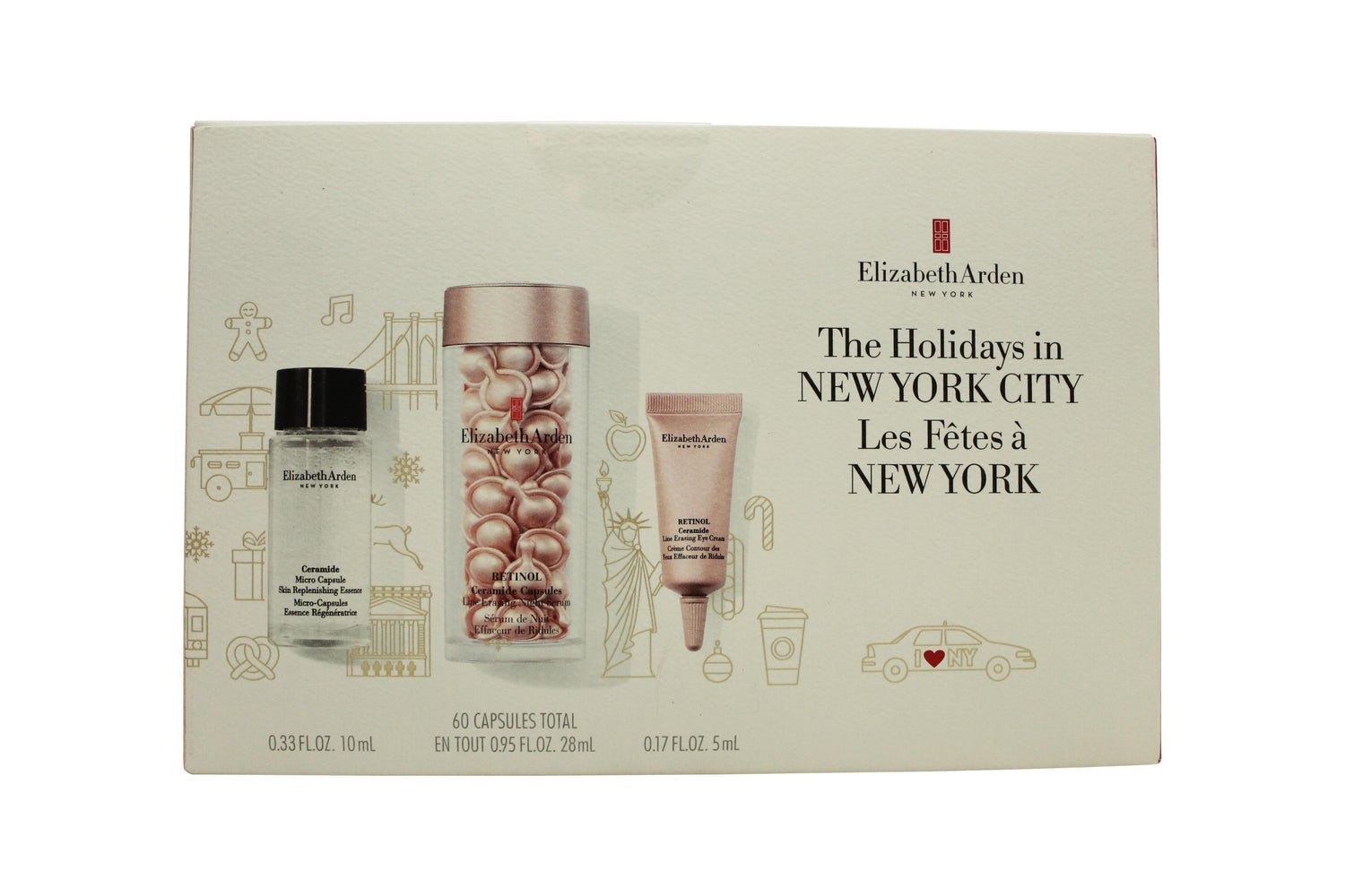 Elizabeth Arden Ceramide Gift Set 60 Capsules Retinol Ceramide Serum + 10ml Ceramide Micro Capsules Essence + 5ml Retinol Ceramide Eye Cream