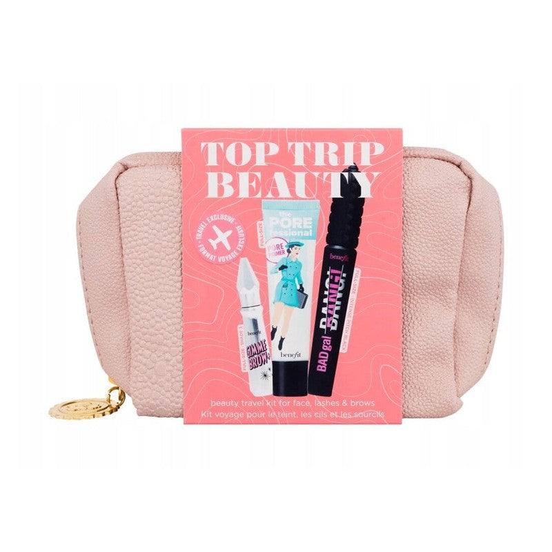 Benefit Top Trip Beauty Set 22ml Primer + 8.5g Mascara in Shade 3 +Gimme brow+ Pouch