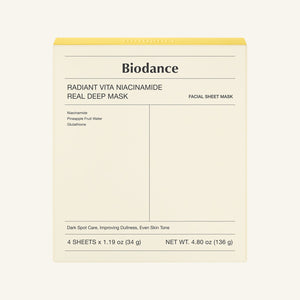 Biodance Radiant Vita Niacinamide Real Deep Mask 34g X 4ea