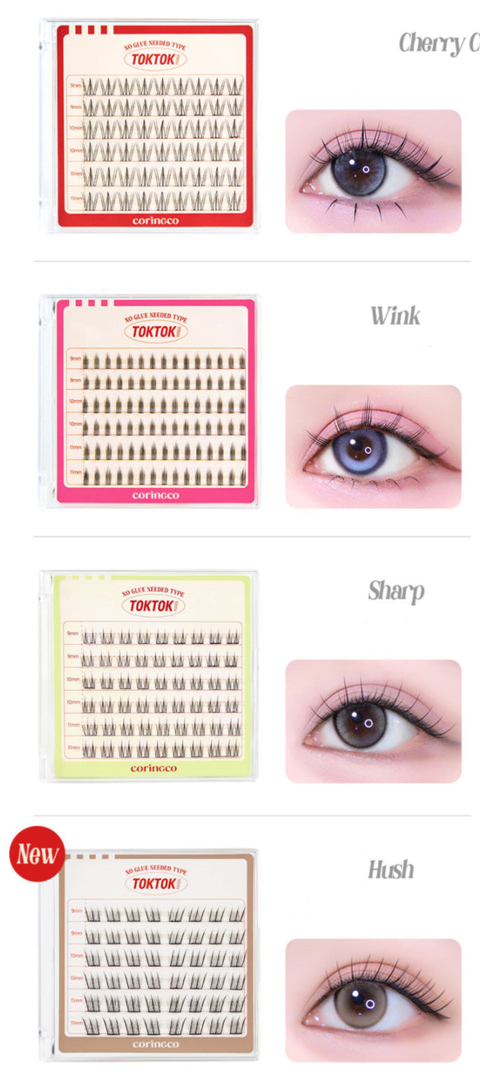 CORINGCO Toktok-Hara No Glue Eyelash (48pcs ,54pcs, 90pcs) (4 Types) - All Day Pretty Korean Beauty CORINGCO