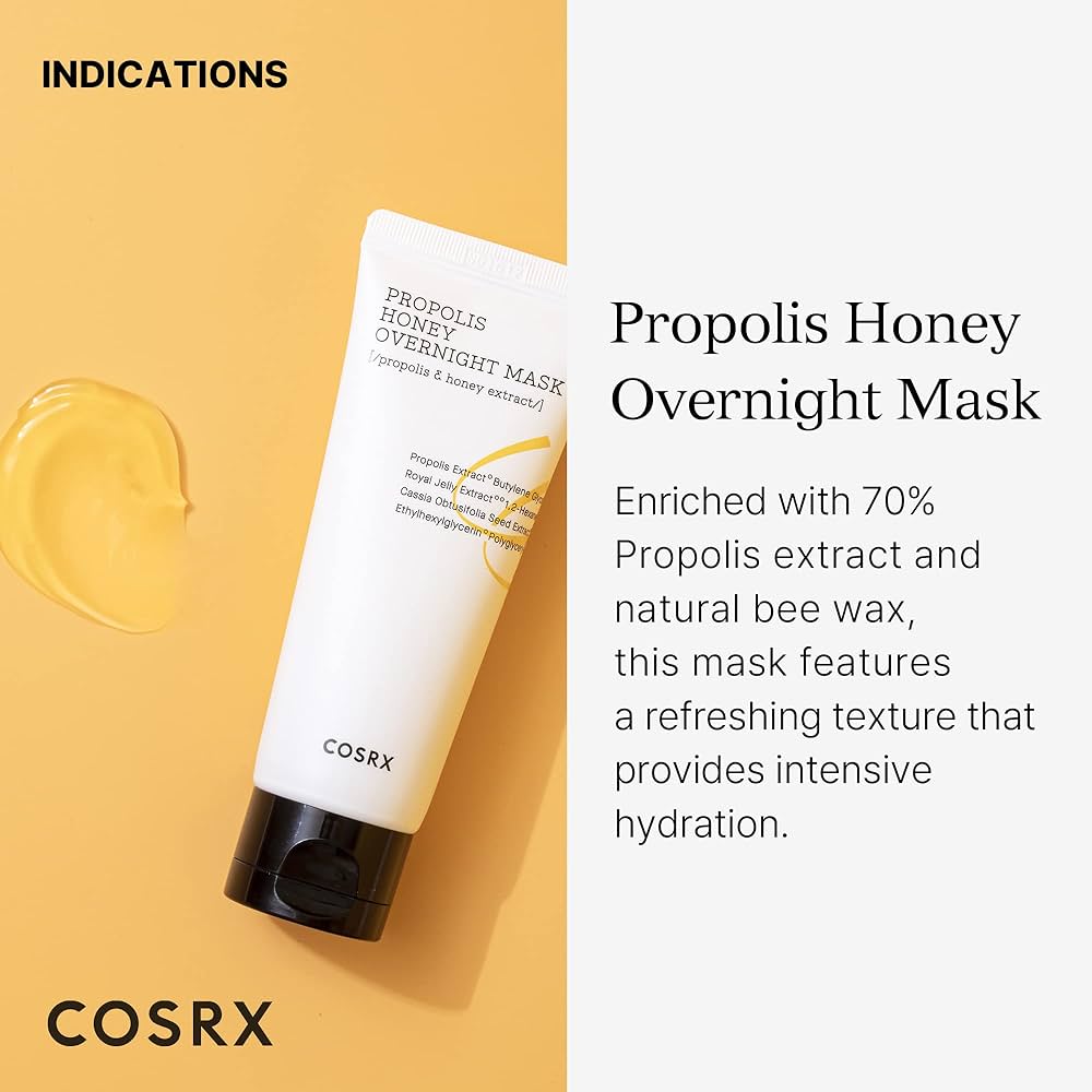 COSRX Full Fit Propolis Honey Overnight Mask 60ml - All Day Pretty Facial Mask COSRX
