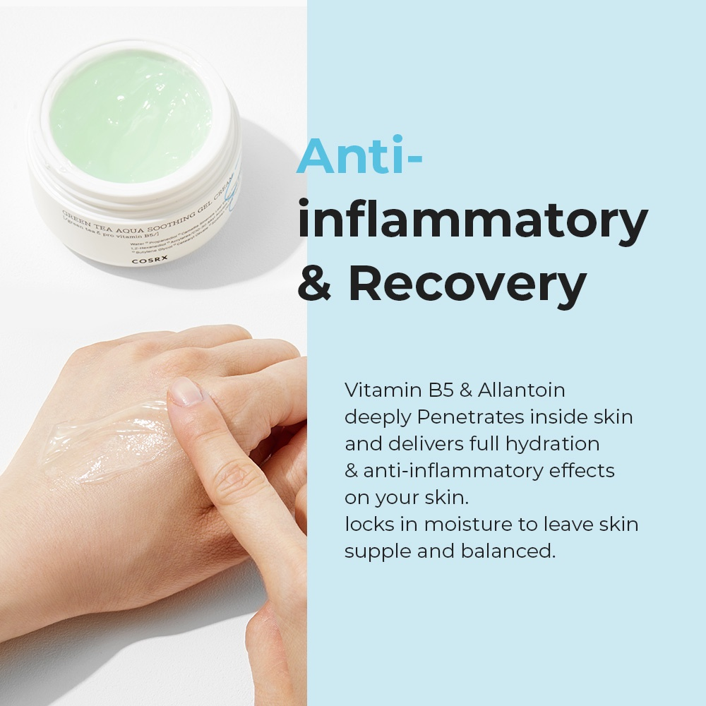 COSRX Hydrium Green Tea Aqua Soothing Gel Cream 50ml - All Day Pretty Cream COSRX