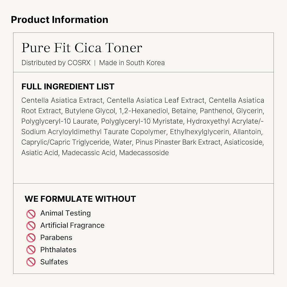 COSRX Pure Fit Cica Toner 150ml - All Day Pretty Toner COSRX