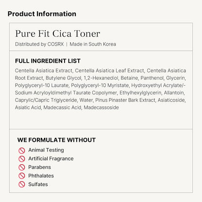 COSRX Pure Fit Cica Toner 150ml - All Day Pretty Toner COSRX