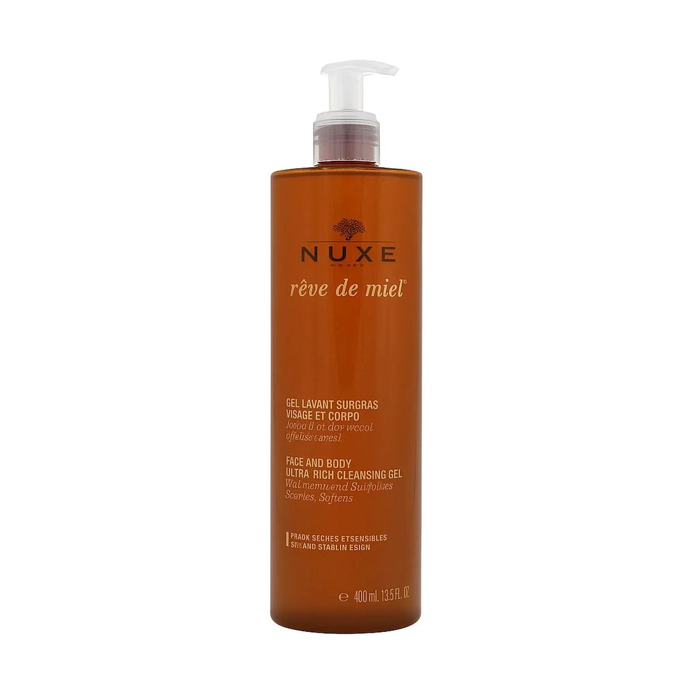 Nuxe Reve de Miel Gezicht en Lichaam Ultra-Rich Reinigingsgel 400ml - Droge/Gevoelige Huid