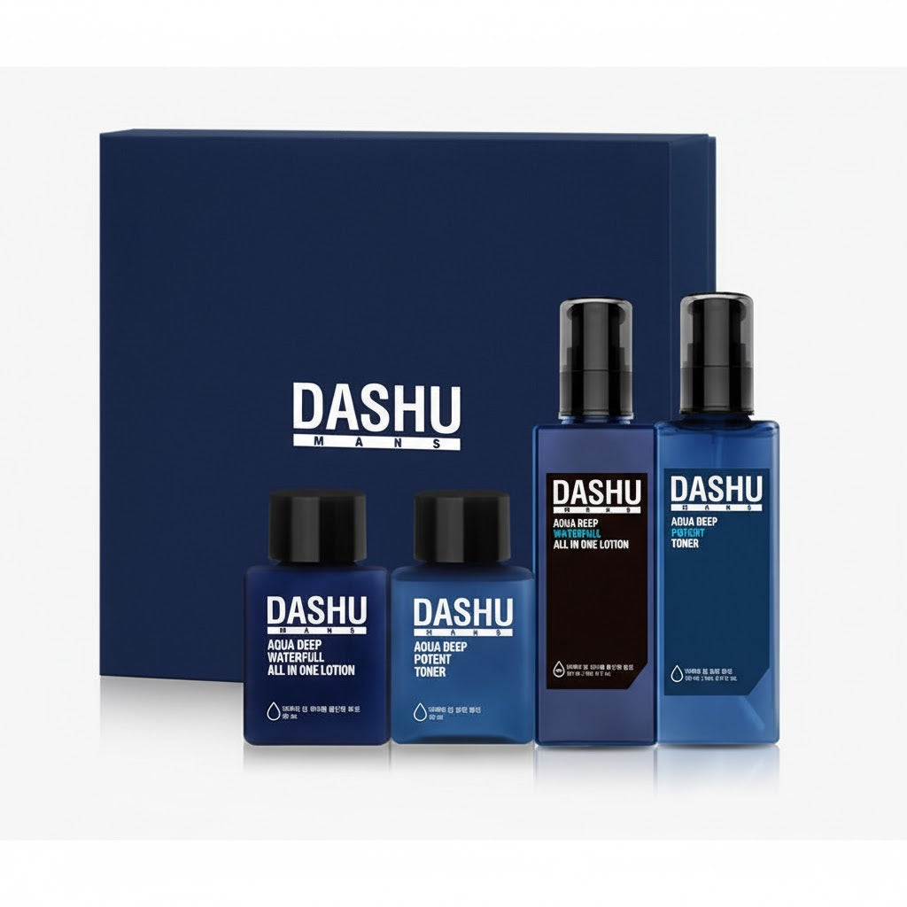 DASHU Mens Aqua Skin Care Basic Set - All Day Pretty Skincare SET for Men DASHU