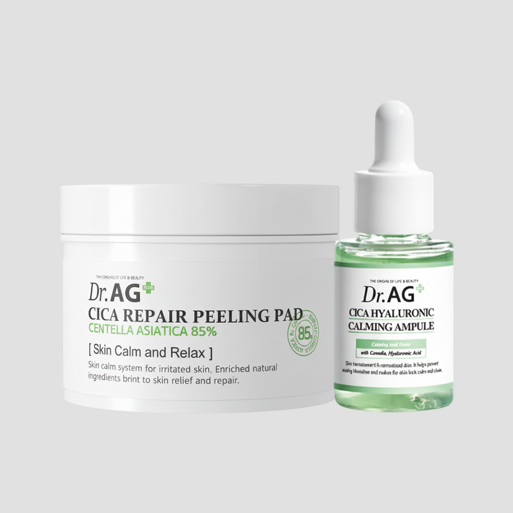 Dr.AG+ Cica Repair Peeling Pad 40p + Cica Hyaluronic Calming Ampoule 25ml SET