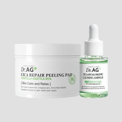 Dr.AG+ Cica Repair Peeling Pad 40p + Cica Hyaluronic Calming Ampoule 25ml SET