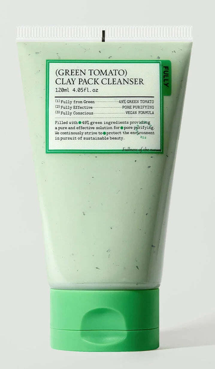 Fully Green Tomato Clay Pack Cleanser 120ml - All Day Pretty Korean Beauty fully