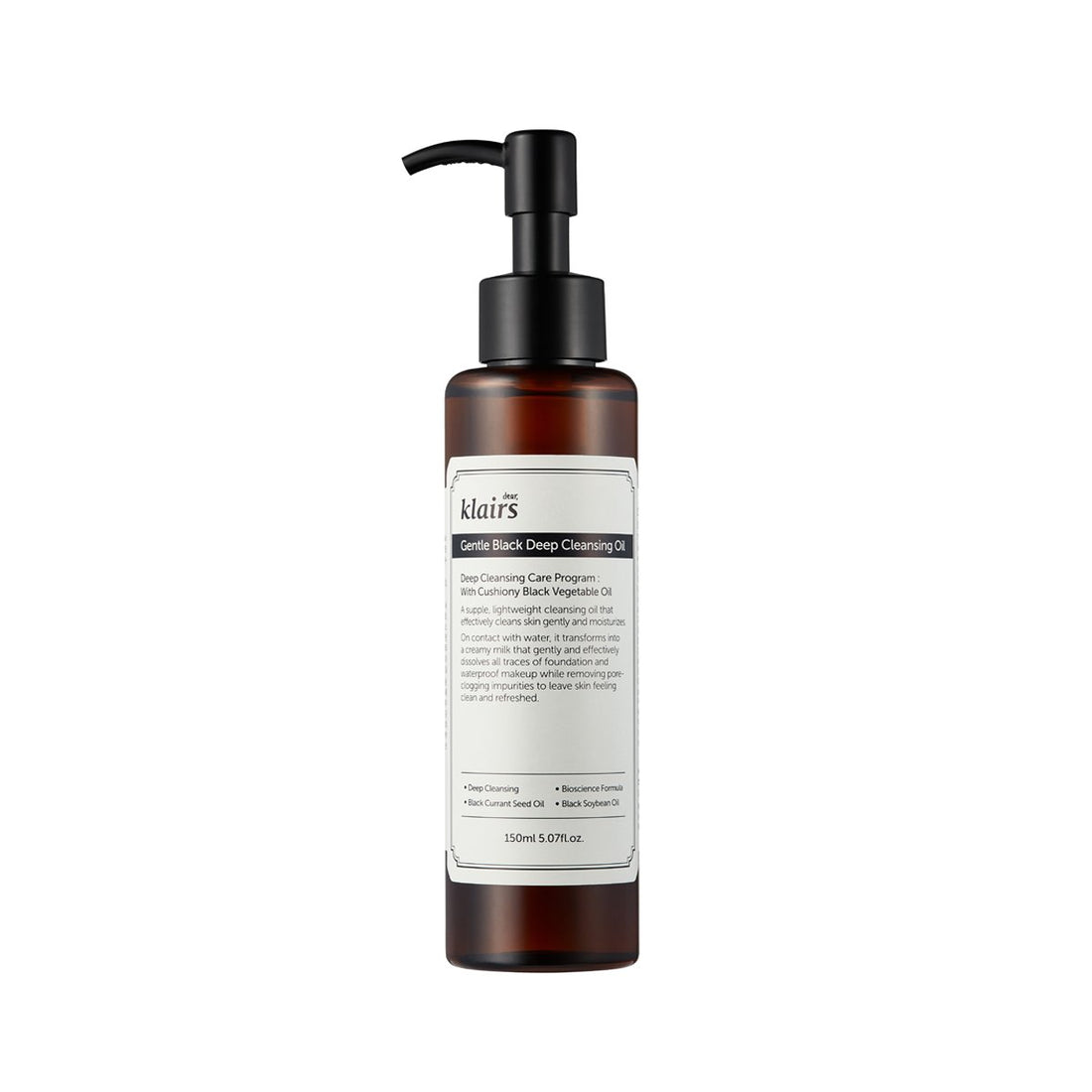 Klairs Gentle Black Deep Cleansing Oil 150ml - All Day Pretty Korean Beauty klairs