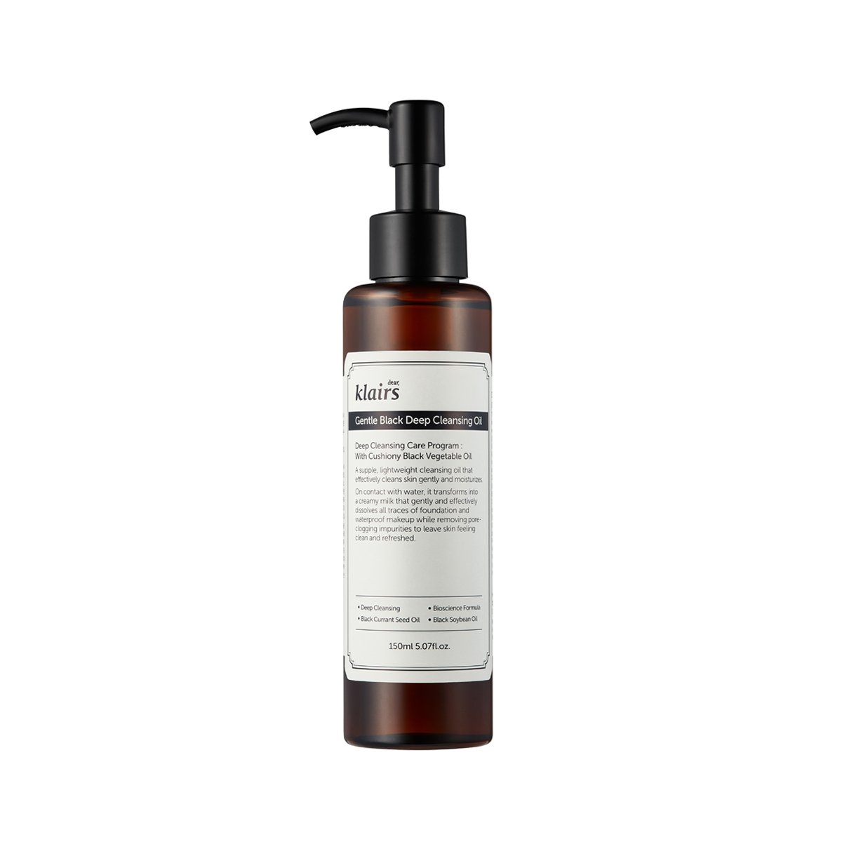 Klairs Gentle Black Deep Cleansing Oil 150ml - All Day Pretty Korean Beauty klairs