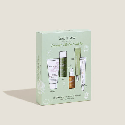 MARY &amp; MAY Soothing Trouble Care Travel Kit (5pcs) - All Day Pretty Skincare SET mary&amp;may
