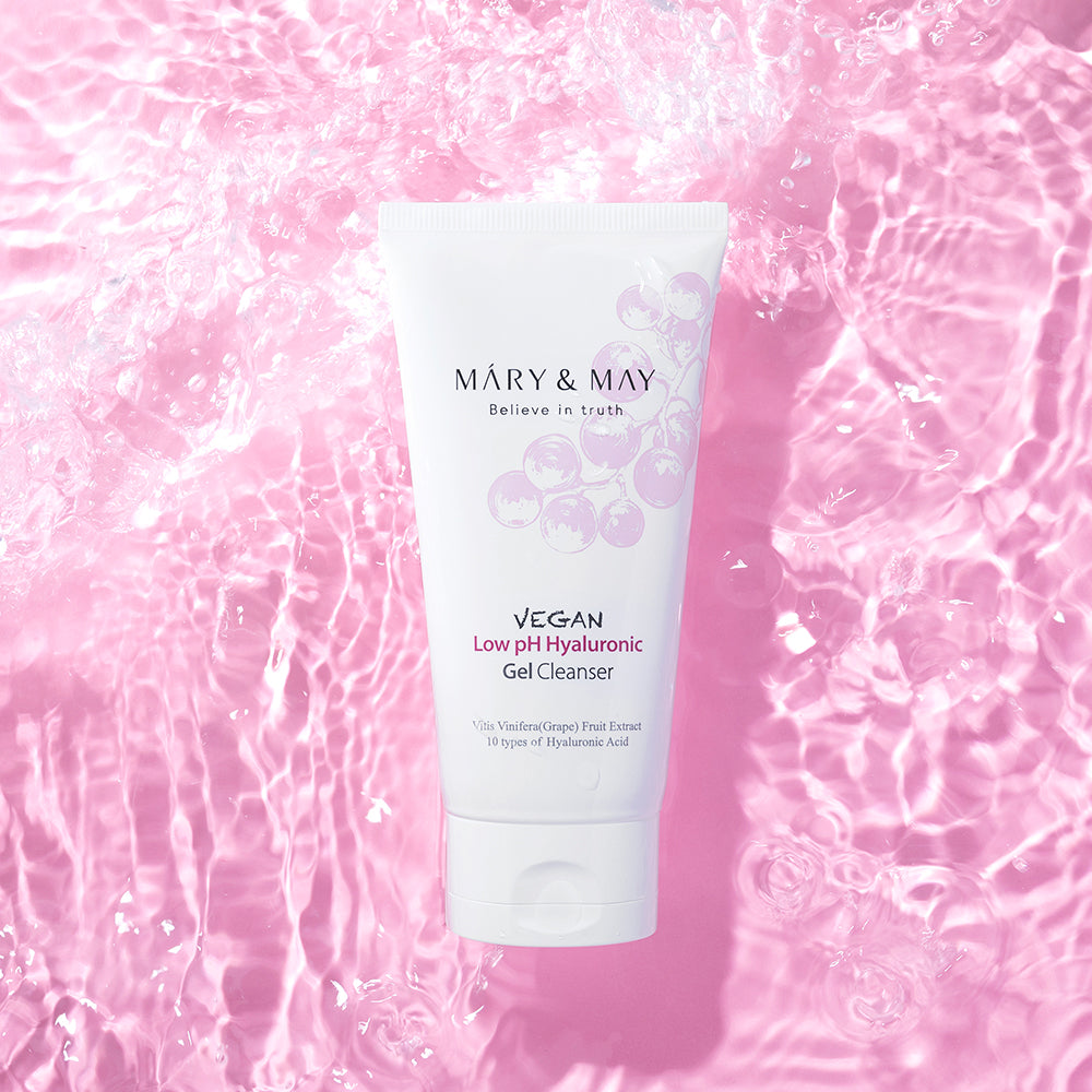 MARY & MAY: Vegan Low pH Hyaluronic Gel Cleanser 150ml - All Day Pretty Cleanser mary&may