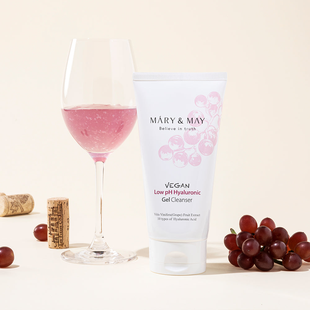 MARY & MAY: Vegan Low pH Hyaluronic Gel Cleanser 150ml - All Day Pretty Cleanser mary&may