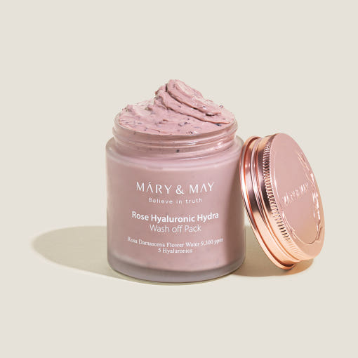 MARY & MAY: Vegan Rose Hyaluronic Hydra Wash off Pack 300g - All Day Pretty Mask Pack mary&may