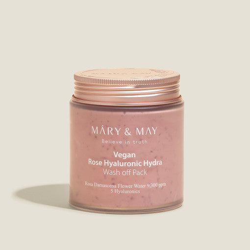 MARY & MAY: Vegan Rose Hyaluronic Hydra Wash off Pack 300g - All Day Pretty Mask Pack mary&may
