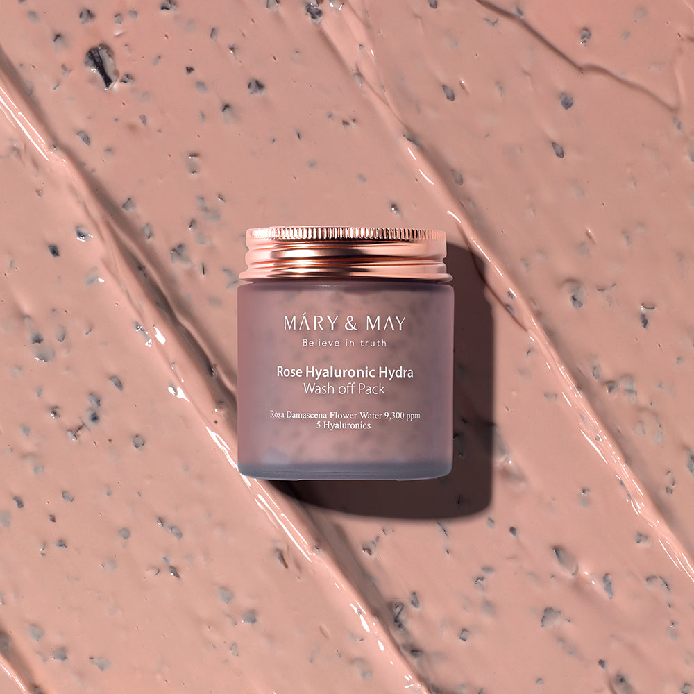 MARY & MAY: Vegan Rose Hyaluronic Hydra Wash off Pack 125g - All Day Pretty Mask Pack mary&may