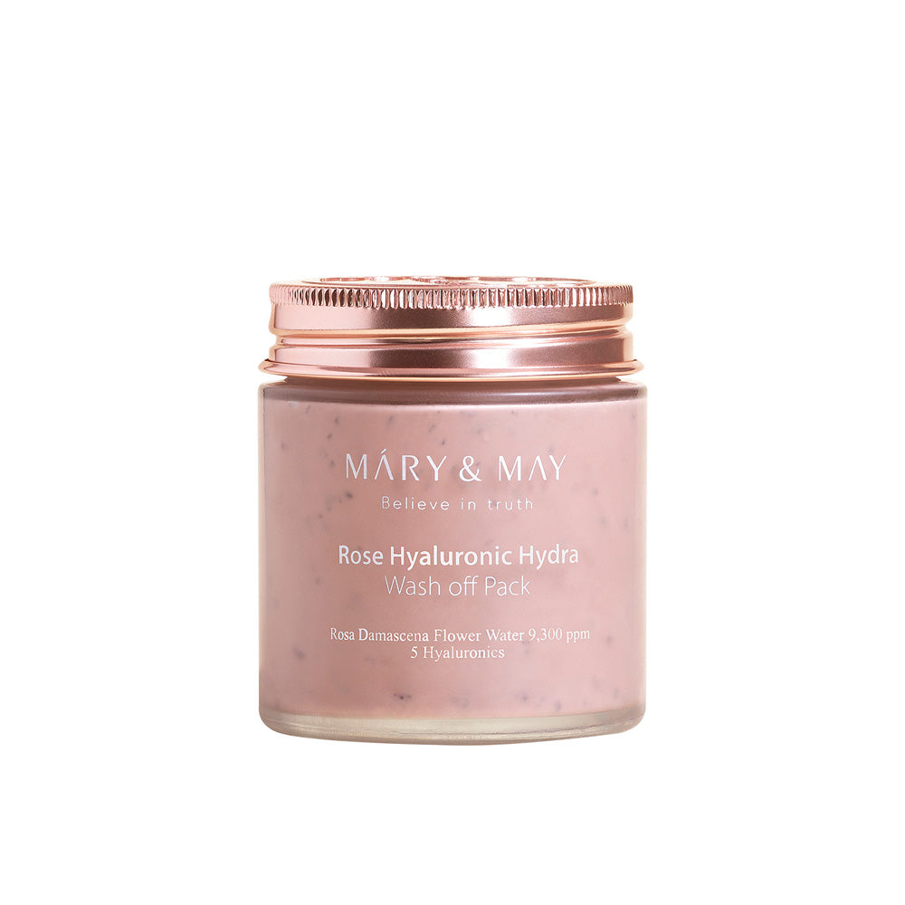 MARY & MAY: Vegan Rose Hyaluronic Hydra Wash off Pack 125g - All Day Pretty Mask Pack mary&may