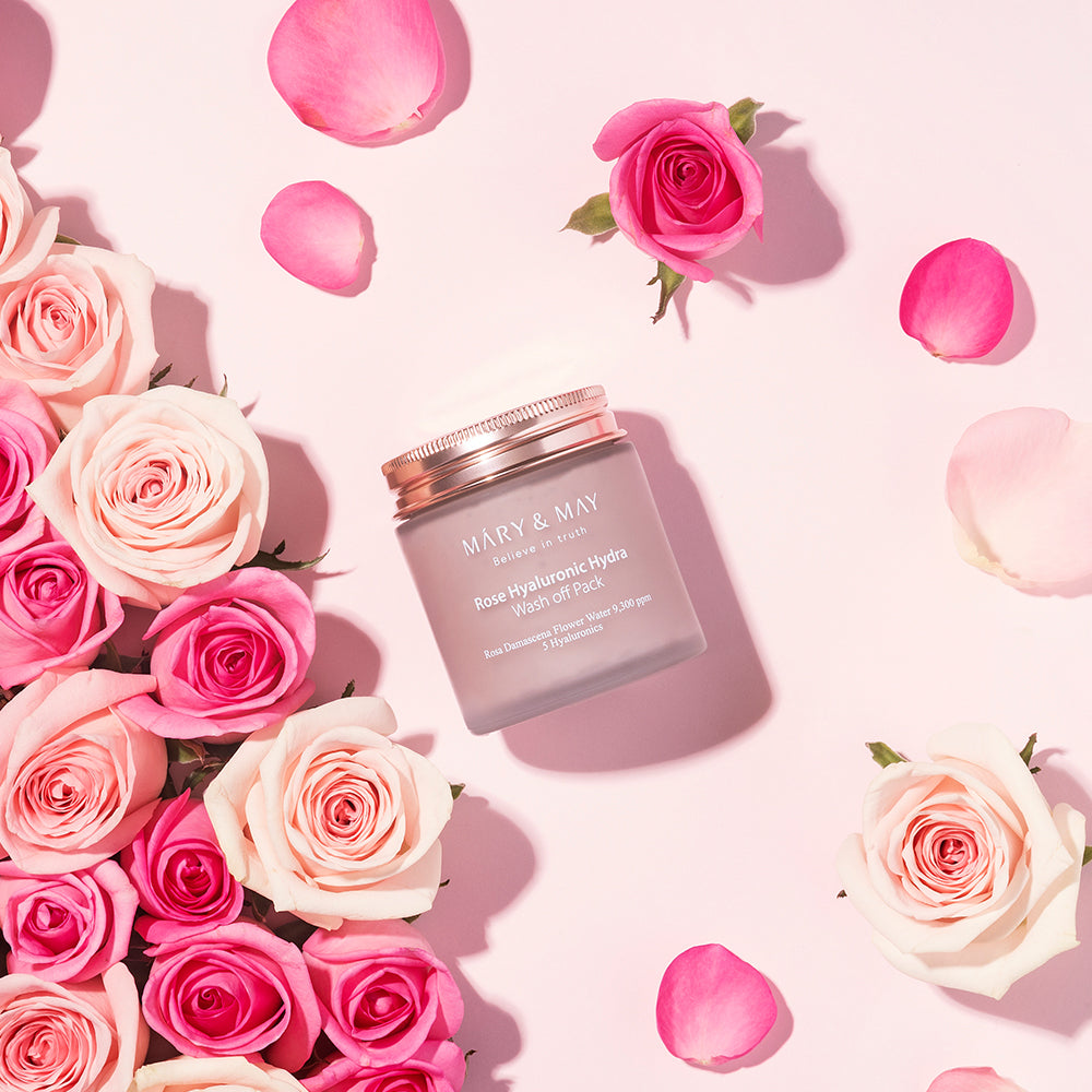 MARY & MAY: Vegan Rose Hyaluronic Hydra Wash off Pack 125g - All Day Pretty Mask Pack mary&may
