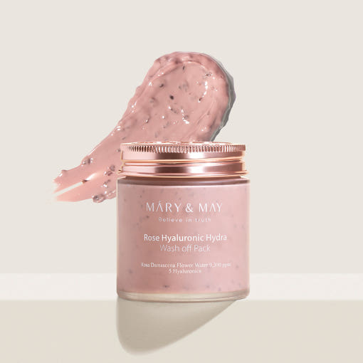MARY & MAY: Vegan Rose Hyaluronic Hydra Wash off Pack 300g - All Day Pretty Mask Pack mary&may