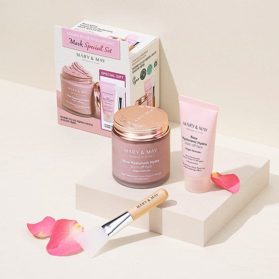 Mary & May Vegan Rose Hyaluronic Mask Special Set (125G+30G) – beauty & skincare essential for daily radiance