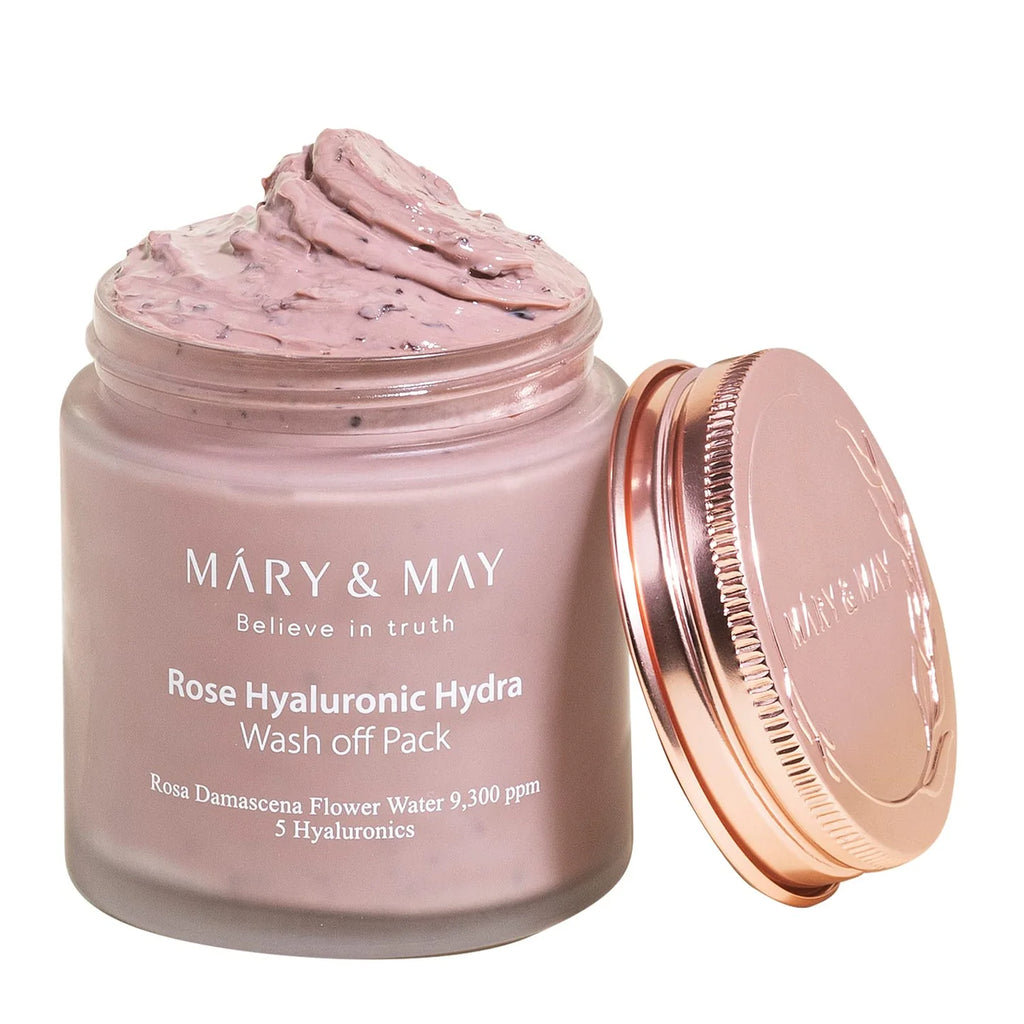 MARY & MAY: Vegan Rose Hyaluronic Hydra Wash off Pack 300g - All Day Pretty Mask Pack mary&may