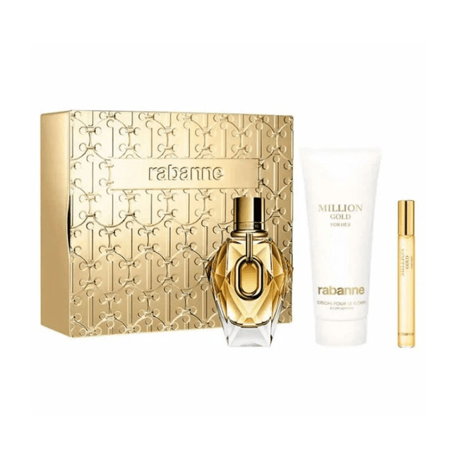 Paco Rabanne Million Gold for Her Gift Set 90ml EDP + 100ml Body Lotion + 10ml EDP