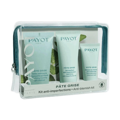 Payot Pate Grise Anti - blemish Kit Gift Set 50ml Purifying Foaming Gel Cleanser + 15ml Masque Charbon Ultra-Absorbent Mattifying Care + 30ml Mattifying Anti-Imperfections Gel